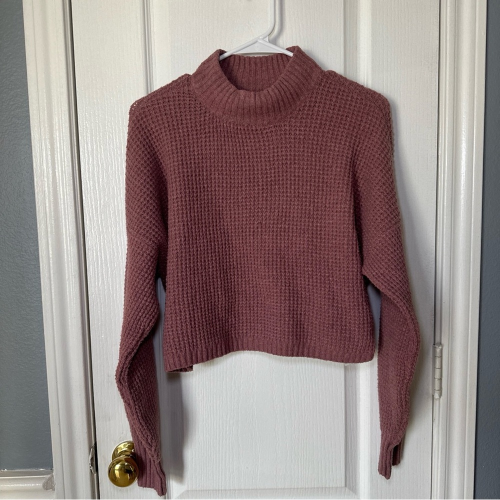 Hollister Womens Pink Easy Cozy Knit Crew Neck Long Sleeve Ribbed Sweater XS - Picture 5 of 11
